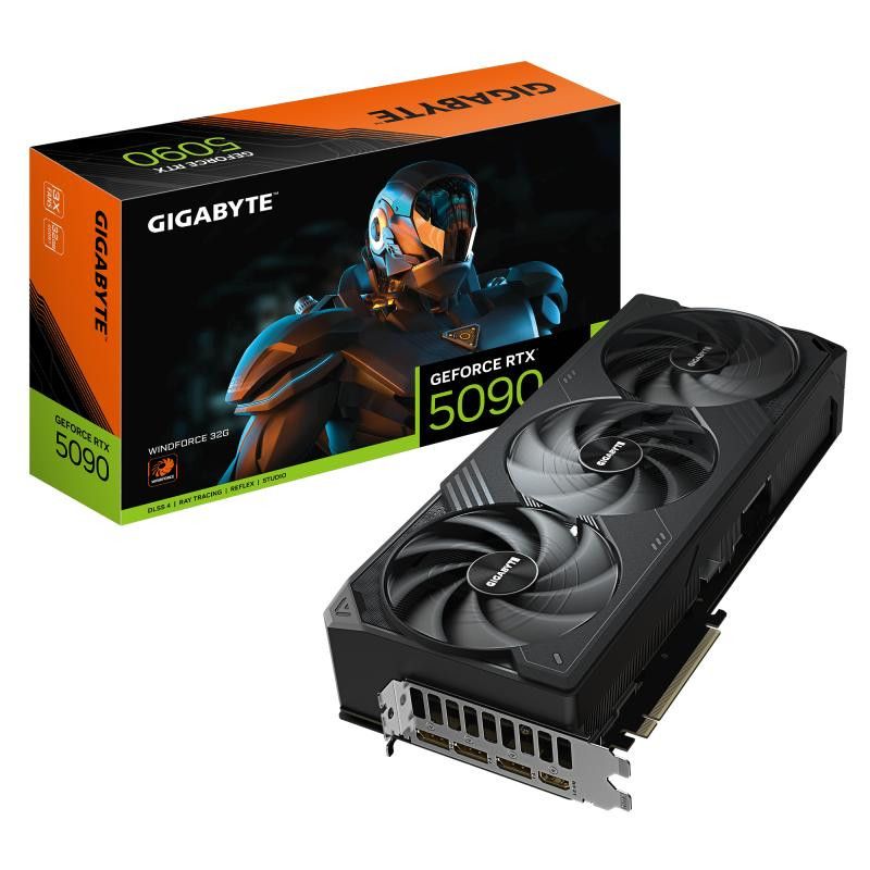 GIGABYTE GeForce RTX 5090 WINDFORCE 32G Carte Graphique - 32 Go GDDR7, 512 bits, PCI-E 5.0, 2407 MHz Core Clock, 3 x DP 2....