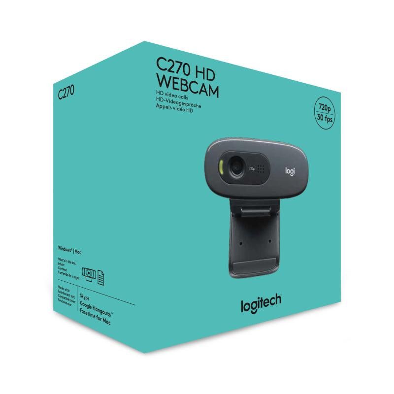 Logitech C270 HD webcam 3 MP 1280 x 720 pixels USB Gris, Gris foncé · Informat Systems Strasbourg (image 14)