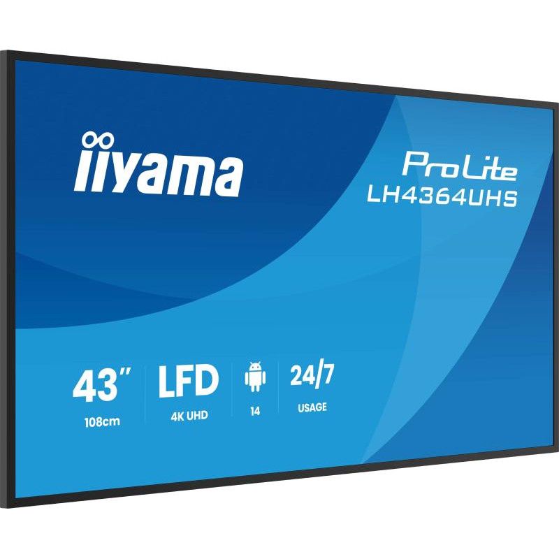 iiyama LH4364UHS-B1AG Écran d'affichage dynamique Écran plat de signalisation numérique 109,2 cm (43") LED Wifi 500 cd/m² ... (image 4)