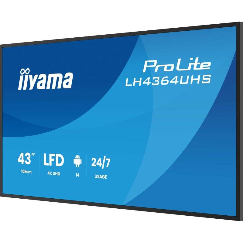 iiyama LH4364UHS-B1AG Écran d'affichage dynamique Écran plat de signalisation numérique 109,2 cm (43") LED Wifi 500 cd/m² ... (image 6)